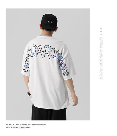 M1102 Letter printed men&#39;s short-sleeved t-shirt summer thin half-sleeved tide brand men&#39;s 2022 new tops