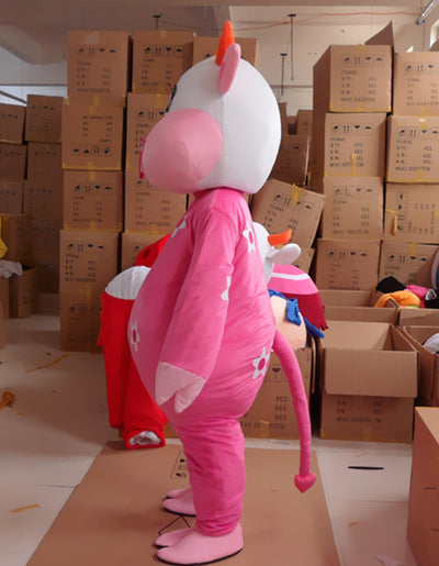 Cosplay Costumes Cartoon Character Adult Cute Lovely Cow Mascot Costume Fancy Dress Halloween Party Costume