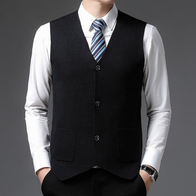 Autum Winter New Fashion Knit Cardigan Casual Trendy Sleeveless Sweater Vest Top