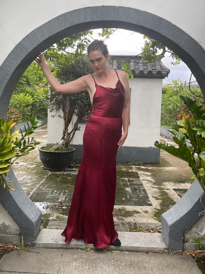 Red dress  silk dress taior make Mother Of the Bride Groom Dresses Formal Party Wedding Evening Party Gowns