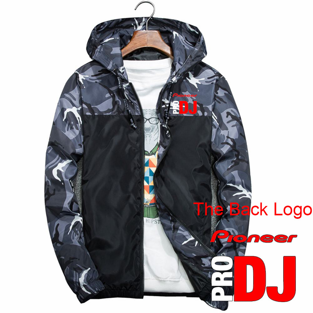 DJ Pioneer PRO 2022 Men&#39;s New Splicing Camouflage Hoodies Coats Casual Harajuku Jackets Clothing Windbreaker Coats Outwears Tops