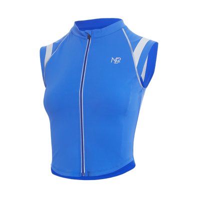 Athletic Zip Up Sweat Vest Jacket Reflective Night Run Yoga Top High Quality Nylon Sports Shirts Fitness Women Gym Workout Tops