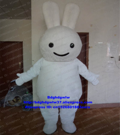 Long Fur White Fat Easter Osterhase Hare Mascot Costume Adult Character Business Ceremony Public Welfare zx2323