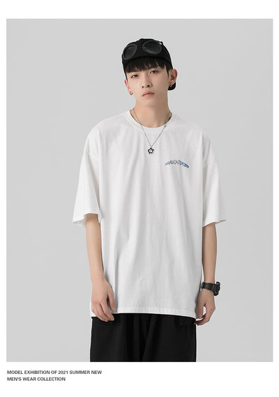 M1102 Letter printed men's short-sleeved t-shirt summer thin half-sleeved tide brand men's 2022 new tops