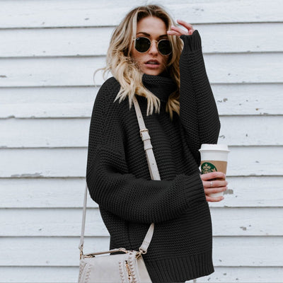 Sweater Women&#39;s Thick Long Sleeve Turtleneck Pullover Sweater Womens Winter Sweaters 2021 Womens Knit Sweaters Oversized