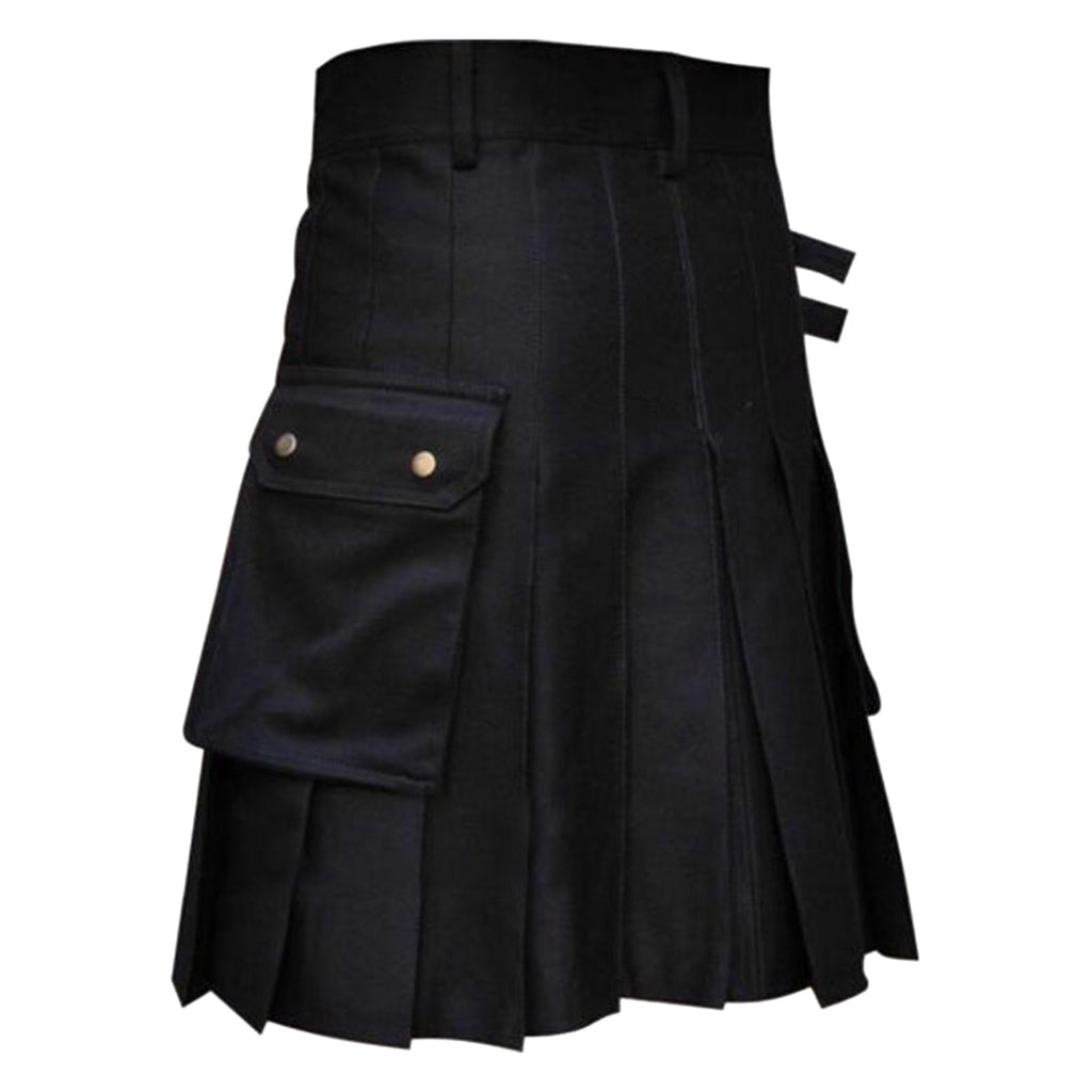 Mens Fashion Casual Scottish Style Solid Pocket Pleated Skirt Casual Track Pants Toddler Sock