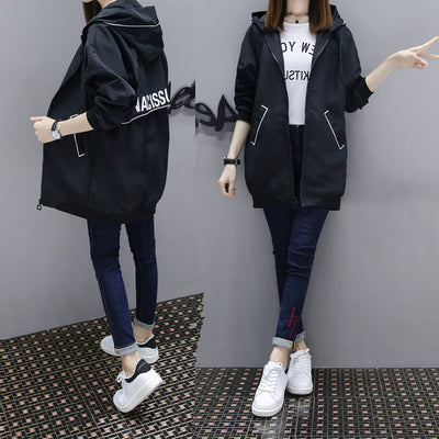 Fashion Long Trench Coats For Women 2021 Spring Autumn Windbreaker Outerwear Female Hooded Coats A1522