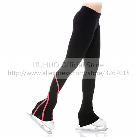 LIUHUO Figure Ice Skating Pants Costume Trousers Adult Child Training Tights Competition Color Stripes Dress Dance Fleece Kids