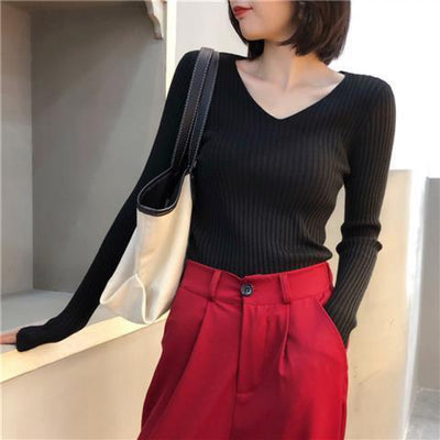 11 Colors Women Knitted Pullovers Autumn Spring Winter Slim Y2k Korean Sweaters Long Sleeve Bottoming Shirt Female Jumpers New
