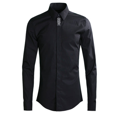 Slim Casual Shirt men 2021 Brand quality 80% Cotton Solid color business male Dress Shirts long sleeve Plus size M-4XL Camisas