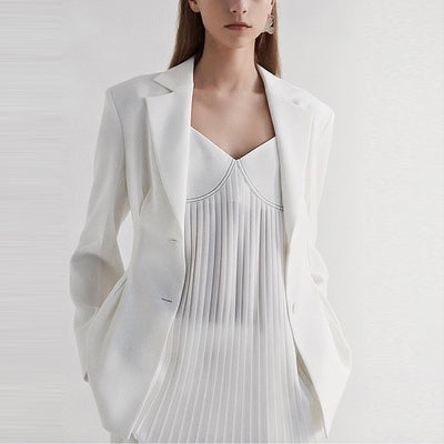 New Fashion 2021 Baroque Designer Blazer Jacket Women&#39;s Buttons Blazer White Casual Long Sleeve Blazer Jacket Outerwear