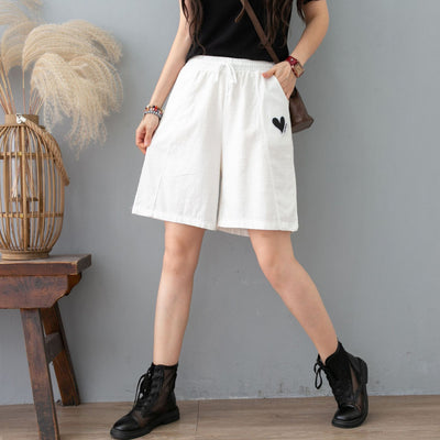 Summer 2022 New Breathable Casual Fashion Simple Loose Cotton Linen Five-point Pants Women