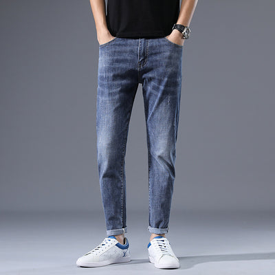 New Arrival Fashion Loose Jeans Straight Simplicity Men blue Casual Pants Spring Autumn Elastic Comfortable Trousers Male Pants