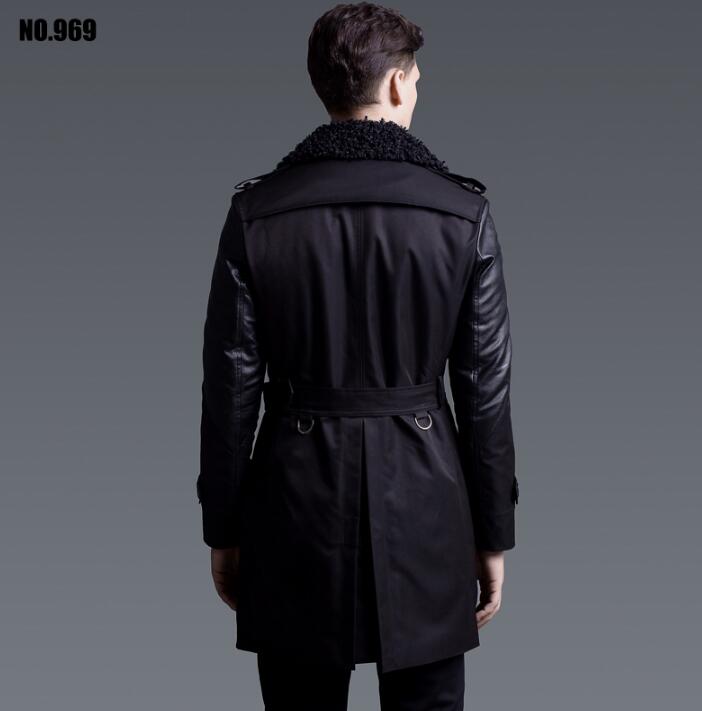 British style warm winter new designer double breasted trench coat men overcoat thicken mens clothing outerwear casaco masculino