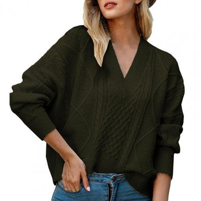 Pullover Stylish V Neck Lady Sweater V Neck Winter Sweater Casual  for Home