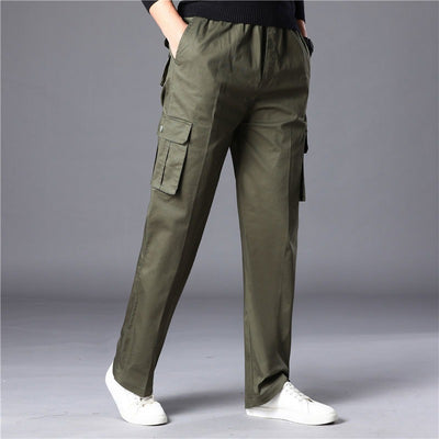 Men's Cargo Pants Mens Casual Multi Pockets Military Tactical Pants Men Outwear Solid Color Straight Male Long Trousers Y56