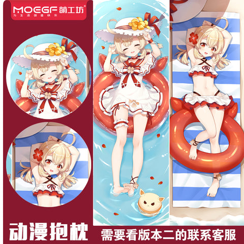 Anime Genshin Impact Swimsuit Klee Double Sided Dakimakura Hugging Body Pillow Case Pillow Cushion Cover Otaku Bedding Gifts FM