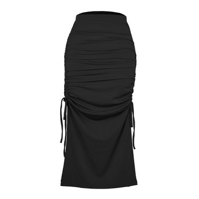 Fashion 2022 Autumn Women High Waist Skirts Bodycon Maxi Long Skirt Femme Sexy Pencil Bodycon Skirts Black Split Clubwear