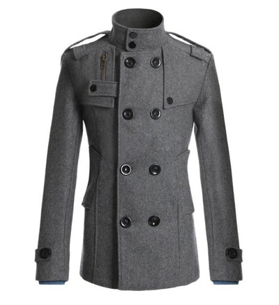 2022 New Men&#39;s Woolen Coat Men&#39;s Slim Mid-length Woolen Trench Coat Men&#39;s Coat