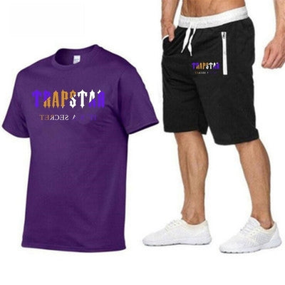 2022 New Trapstar Men&#39;s Clothing T-shirt Sportswear Sets Harajuku Tops Tee Funny Hip Hop Color T-shirt Beach Casual Shorts Set
