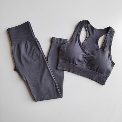 Energy Seamless Yoga Set Workout Clothes For Women Sport Leggings+Sports Bras 2 Piece Gym Sets Outfit High Fitness Sports Suits