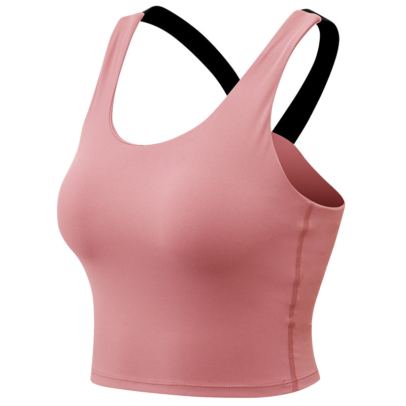 Yoga Fitness Women Tank Tops Padded Sports Bra Solid Breathable Sexy Crop Top Gym Workout Casual Outdoor T-Shirt Tight Clothes