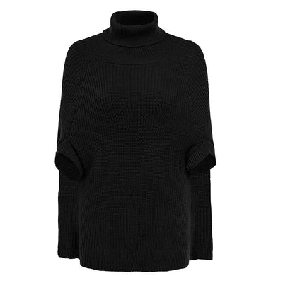 Europe and The United States Women's Fashion Sweater Cape Type Sweater Turtleneck Loose Sweater Autumn Women's Wear