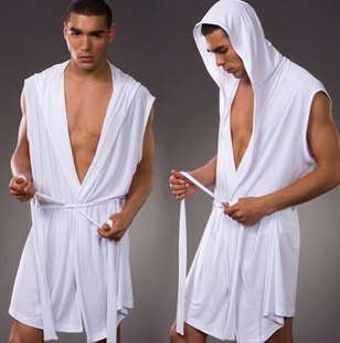 A Set Man Pajama Ice Silk Belt Drawstring Pants Mens Loose Comfortable Home-wear Man Casual Clothing Pajama Casual Men Bodysuits