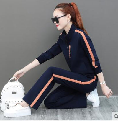 2021 Youth clothing for women Sporting suit 2 piece set Casual Tracksuit Womens office clothing set Autumn tops + trousers 1584
