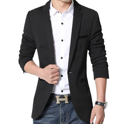 New Mens Casual Blazers Autumn Spring Fashion Slim Suit Jacket Men Blazer Masculino Clothing Vetement Homme M~5XL 1415