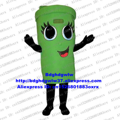 Green Garbage Can Ash Bin Trash Can Waste Bin Container Recycling Bins Mascot Costume Adult Wedding Ceremony Scenic Spot zx2607