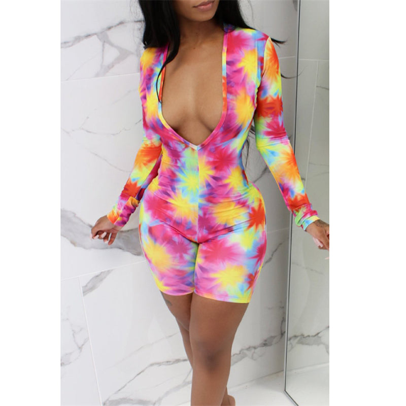 2021 New Women&#39;s Lady Sexy V Neck Romper Bodycon Casual Jumpsuit Romper Long Sleeve Shorts Leotard Home Wear Tracksuit Playsuit