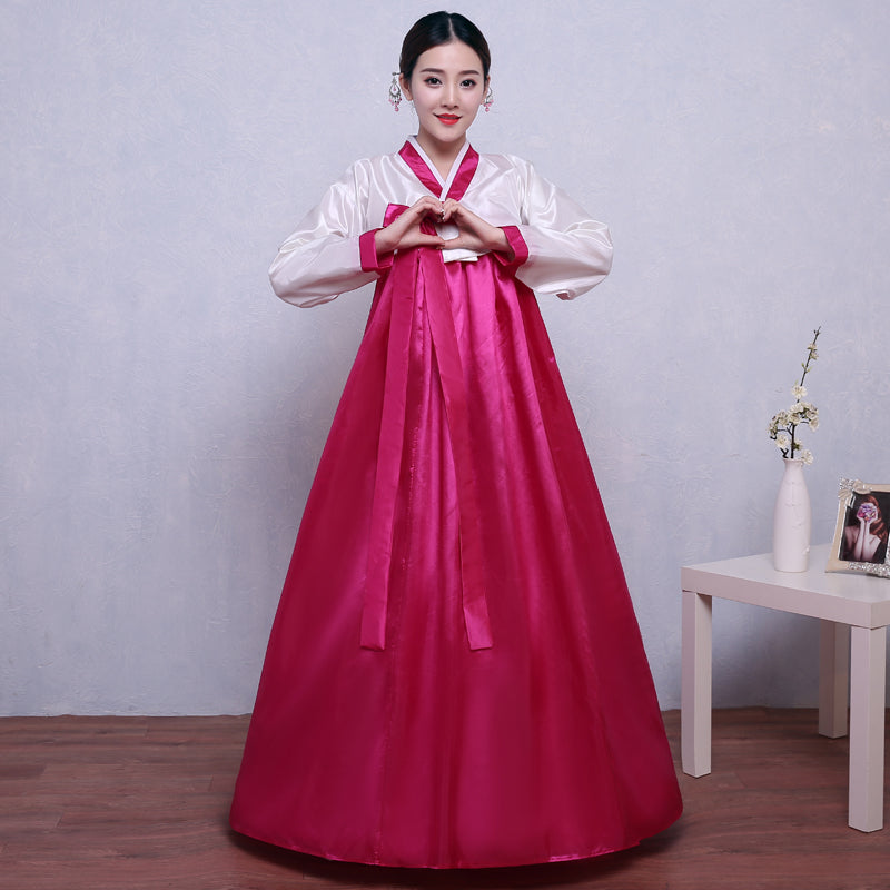High Quality Multicolor Traditional Korean Hanbok Dress Female Korean Folk Stage Dance Costume Korea Traditional Costume Party