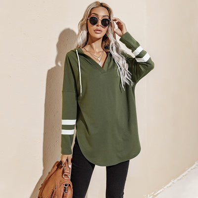 Women's European and American Hooded Sweater Women's 2021 Spring and Autumn New Thin Loose Coat
