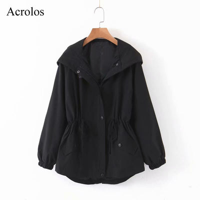 Jackets Plus size Women Solid Long Sleeve Outwear coats Casual Women Hooded Clothes 2021 Streetwear Loose chaqueta mujer