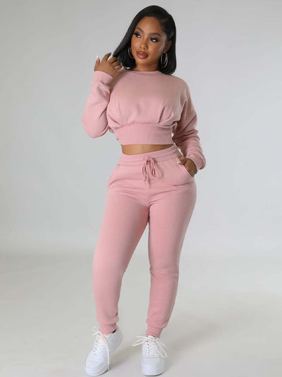 Bulk Items Wholesale Lots Autumn Winter Plush Women's Tracksuit Full Sleeve Warm Sweatshirt + High Waist Drawstring Jogger Pants