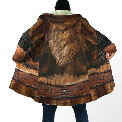 New winter warm hooded cloak Viking armor tattoo symbol 3D printing fleece windbreaker unisex casual thickened warm hooded cloak