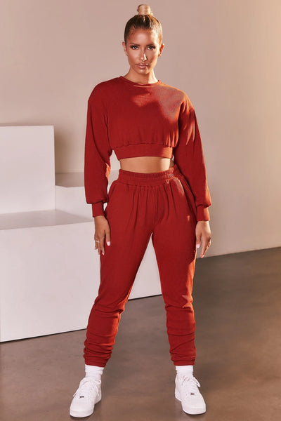 1L182 Autumn Winter Women Casual Fashion Solid Navel Long Sleeve Sports Two Piece Set Top and Pants Tracksuit Sweatsuit Outfits