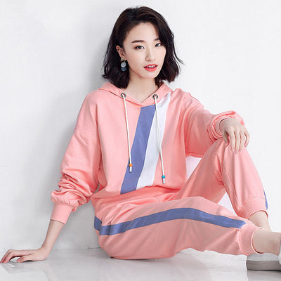 Two-piece Cotton Autumn New Suit Women&#39;s Sportswear Two-piece Korean Loose Large Size Fashion Sweater Casual Pants