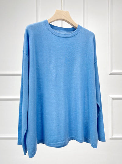 Naizaiga 100 superfine merino wool oversize loose fitting Women solid pullovers long sleeve spring Female sweater WLHL18
