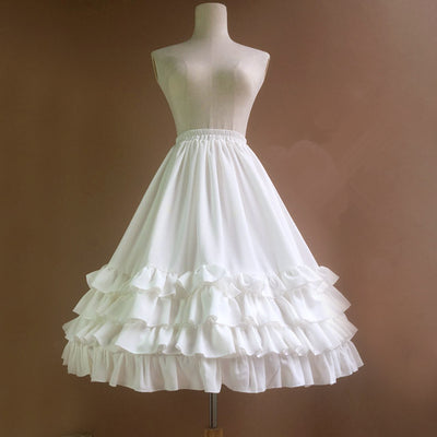 AnnyuBeauty Women's Petticoats Sweet Lolita Dress Lace Tutu Swing Skirts with 3 Bowknots