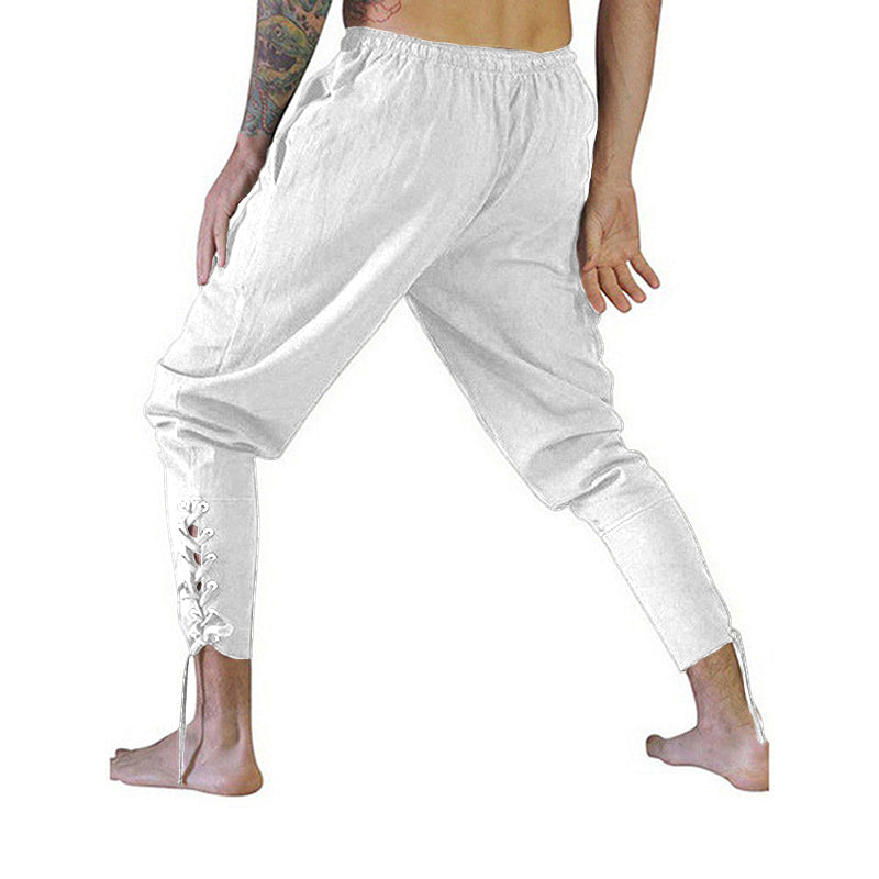Medieval Renaissance Pants for Men Solid Halloween Party Trouser Men Retro Prince Cosplay Costume Trousers Men Stage Performance