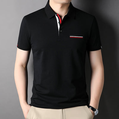 Fashion Solid Color Men's Polo Shirts Short Sleeve Lapel Tee Tops Casual Slim Fit Business Social Polos Male Streetwear Clothing