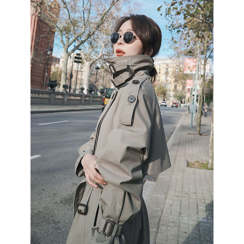Trench Coat Women&#39;s Fashion Autumn and Winter Mid Length Student Korean Loose 2021 Women&#39;s New Coat Jackets Women Clothes