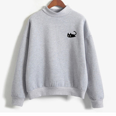 Korean Oversized Hoodie Poleron Mujer 2021 Pink Jumper Cat Winter Pullover Sweatshirt Women Harajuku Kawaii Plain Hoodie Solid