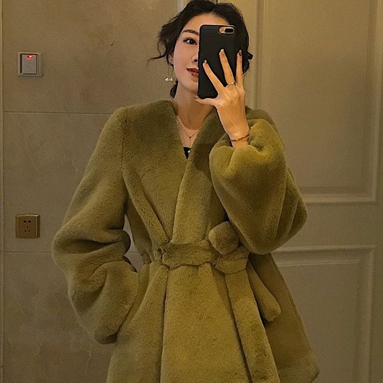 Women 2021 Autumn Winter Elegant Faux Fur Coat Female Thick Warm Soft Fleece Jacket Ladies Fashion Casual Overcoat Outwear