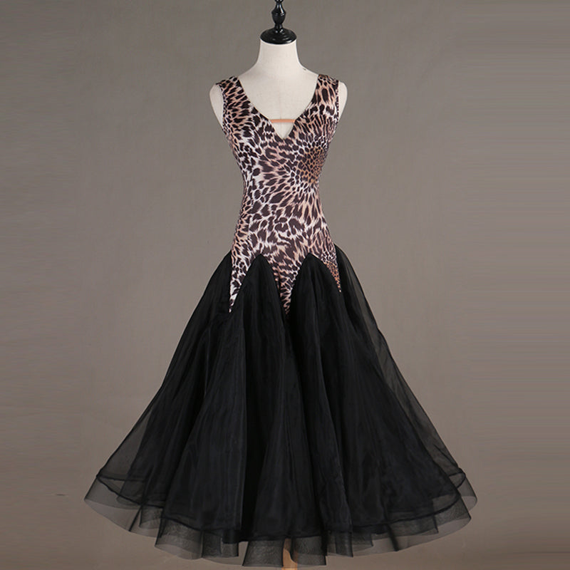 Professional Art Grade Modern Dress Waltz Dance Competition Costume long hem Dress escapulario holografico