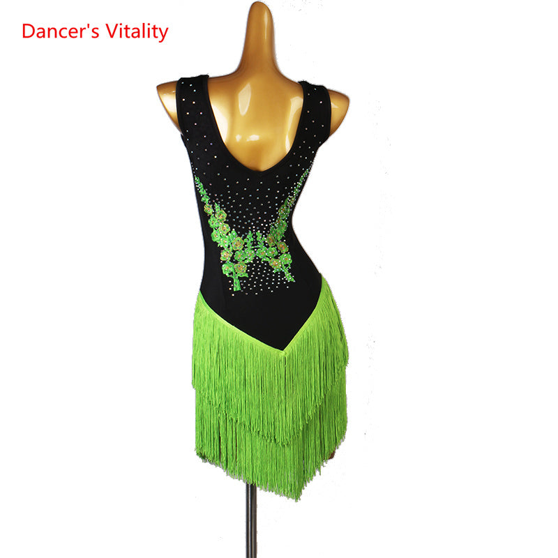 Latin Dance Competition Dress for Women Latin Dresses High-End Custom Sleeveless Latin Clothing Adult Dance Wear Chacha Outfit