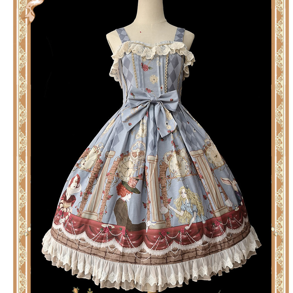 Party in Timing Tower ~ Sweet Printed Lolita JSK Dress Sleeveless Party Dress by Infanta