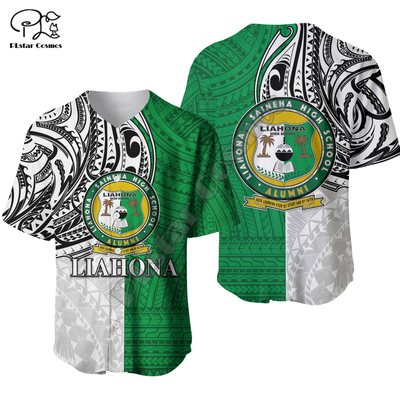 Polynesian Tonga Liahona Hight School Tattoo Tribal DPrint Funny Summer Casual Baseball Shirts Jersey Short Sleeves X1